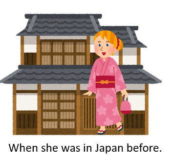 【現在完了形】She has wore a Kimono in Japan. イラスト
